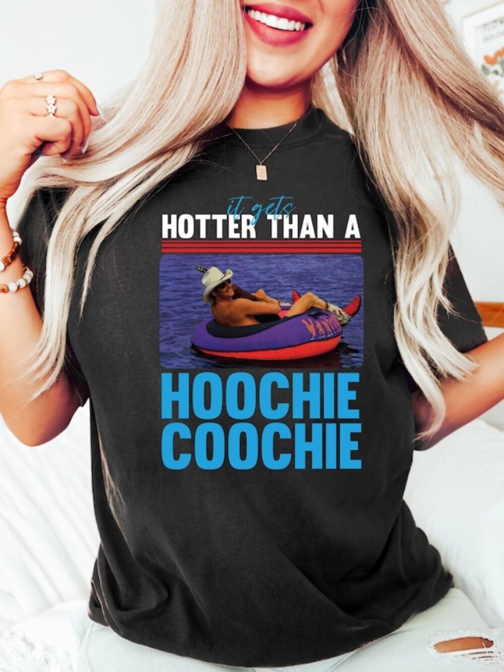 Hotter than a Hoochie Coochie Summer Shirt, Meme Summer Vacation T Shirt